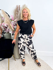 The Chelsea - Cow Print Carrot Leg Joggers
