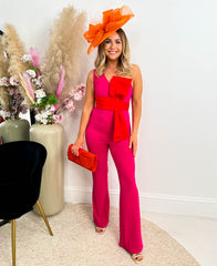 The Quinn- One Shoulder Pink Jumpsuit