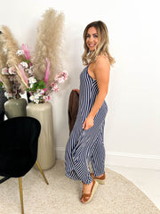 The Maggie - Striped Strap Jumpsuit