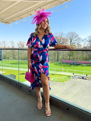 The Nelly - V-neck Abstract Print Midi Dress