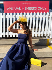 The Meegan - Navy Bandeau Midi Dress