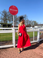 The Lady - Red Collared Midi Dress