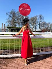 The Lady - Red Collared Midi Dress
