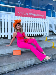 The Quinn- One Shoulder Pink Jumpsuit