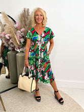 The Maxine- Green Abstract Print Dress