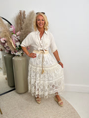 The Tanya - Boho Lace Maxi Skirt