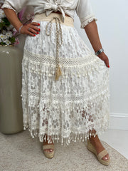 The Tanya - Boho Lace Maxi Skirt