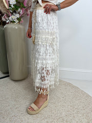 The Tanya - Boho Lace Maxi Skirt