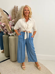 The Sarah - Blue Culotte Style Trousers