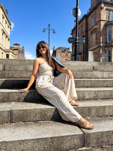 The Eva - Tie Neck Stripe Jumpsuit