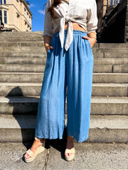 The Sarah - Blue Culotte Style Trousers