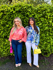 The Aspen - Orange & Pink Floral Blouse