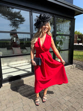 The Lady - Red Collared Midi Dress