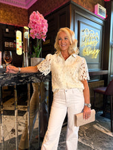 The Clara - Sheer Floral Detailing Button Up Shirt