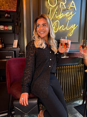 The Tara - Embroidered Flowers Sheer Shirt