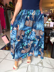 The Lainey - Animal Print Strap Top Maxi Dress