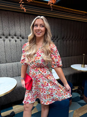 The Paulina - Floral Puff Sleeve Mini Dress