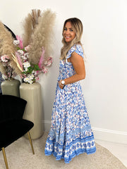 The Monroe - Blue Floral Maxi Dress