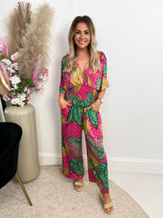 The Edith - Palm Leaf Jumpsuit