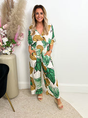 The Edith - Palm Leaf Jumpsuit