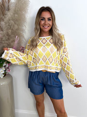 The Jianna - Crochet Long Sleeve Top