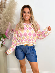 The Jianna - Crochet Long Sleeve Top