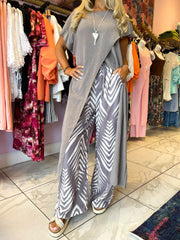 The Sorrento - Printed Trouser Long Floaty Two Piece