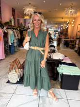 The Violetta - Tiered Maxi Dress with Woven Belt