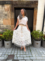 The Tanya - Boho Lace Maxi Skirt