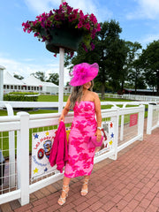 The Iman - Pink Floral Bandeau Dress