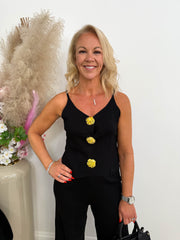 The Erica - Gold Button Down Two Piece