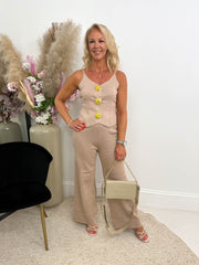 The Erica - Gold Button Down Two Piece