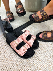 The Genevieve - Printed Buckle Strap Sandal