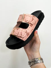 The Genevieve - Printed Buckle Strap Sandal