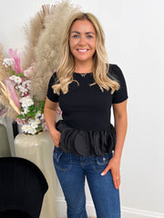 The Tully - Layered Tulle Hem Knit