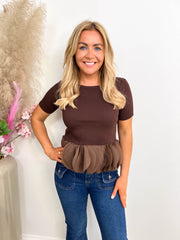 The Tully - Layered Tulle Hem Knit