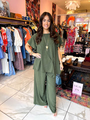 The Felix - Striped Pleat Waist Trouser Set