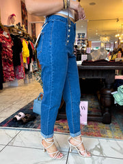 The Ada - Button Detail Carrot Jeans