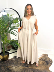 The Janette - Jumpsuit with Beaded Waist