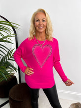 The Ruth - Diamante Leopard Heart Knit
