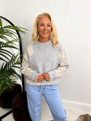 The Addilyn - Floral Print Knit with Diamante Detailing