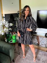 The Harmony - Black & Beige Speckle Shirt Dress