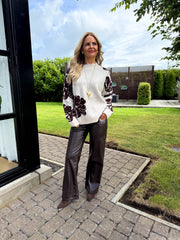 The Addilyn - Floral Print Knit with Diamante Detailing