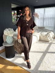 The Sophia - Asymmetric Gold Button Knit