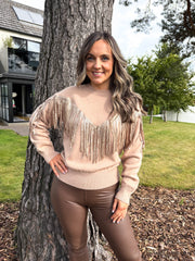 The Shelly- Camel Tassel Knit