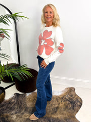 The Luciana - Large Floral Print Knit