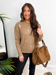 The Paloma - Embellished Floral Knit