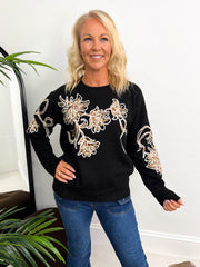 The Ali - Floral Sequin Knit