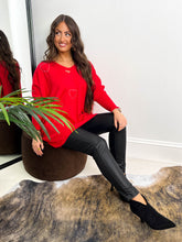 The Debbie - Heart Detailing V-Neck Oversized Knit