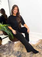 The Ellie - Diamanté Two Piece in Black